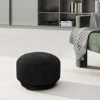 Poggiapiedi Pouf Tondo 38 cm a Forma di Fungo in Finto Sherpa, Tessuto Bouclé