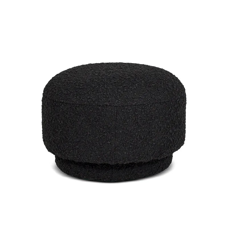Poggiapiedi Pouf Tondo 38 cm a Forma di Fungo in Finto Sherpa, Tessuto Bouclé