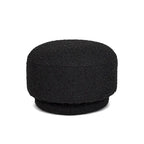 Poggiapiedi Pouf Tondo 38 cm a Forma di Fungo in Finto Sherpa, Tessuto Bouclé