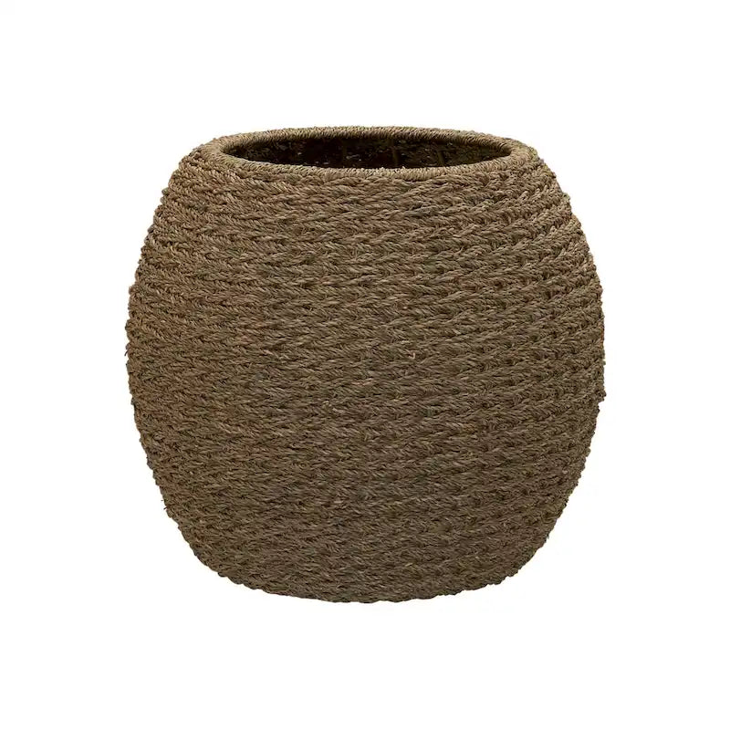 Tavolino Cesto Contenitore in Vimini Intrecciato a Mano a Forma di Barile, 43 cm (L) x 43 cm (P) x 48 cm (A)