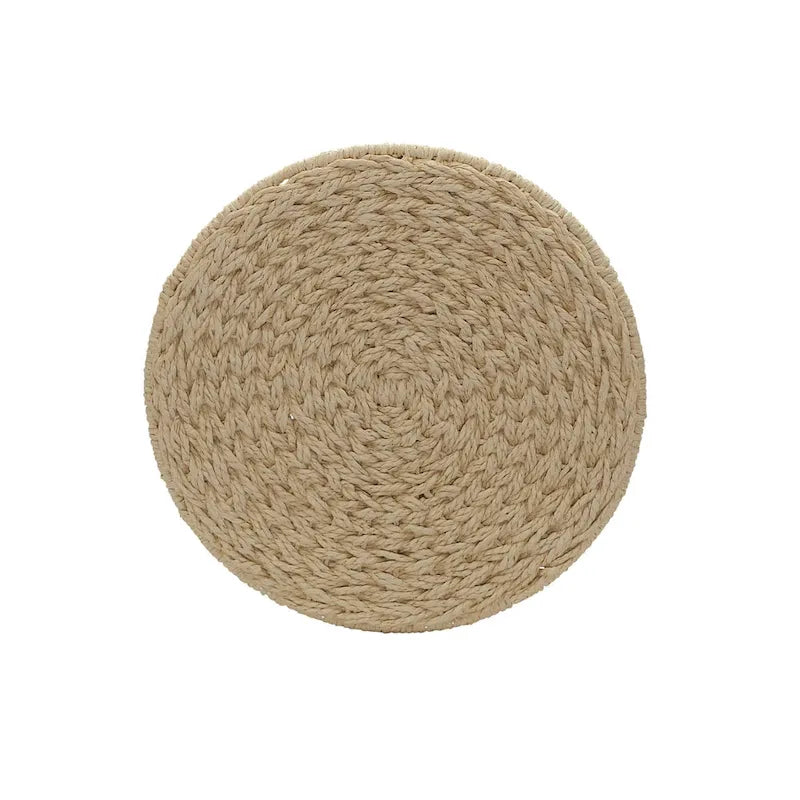 Tavolino Cesto Contenitore in Vimini Intrecciato a Mano a Forma di Barile, 43 cm (L) x 43 cm (P) x 48 cm (A)