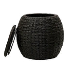 Tavolino Cesto Contenitore in Vimini Intrecciato a Mano a Forma di Barile, 43 cm (L) x 43 cm (P) x 48 cm (A)