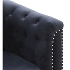 Divano in velluto trapuntato con chaise longue per salotto moderno