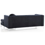 Divano in velluto trapuntato con chaise longue per salotto moderno