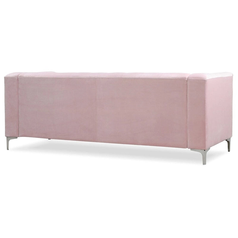 Divano in velluto trapuntato con chaise longue per salotto moderno