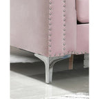Divano in velluto trapuntato con chaise longue per salotto moderno