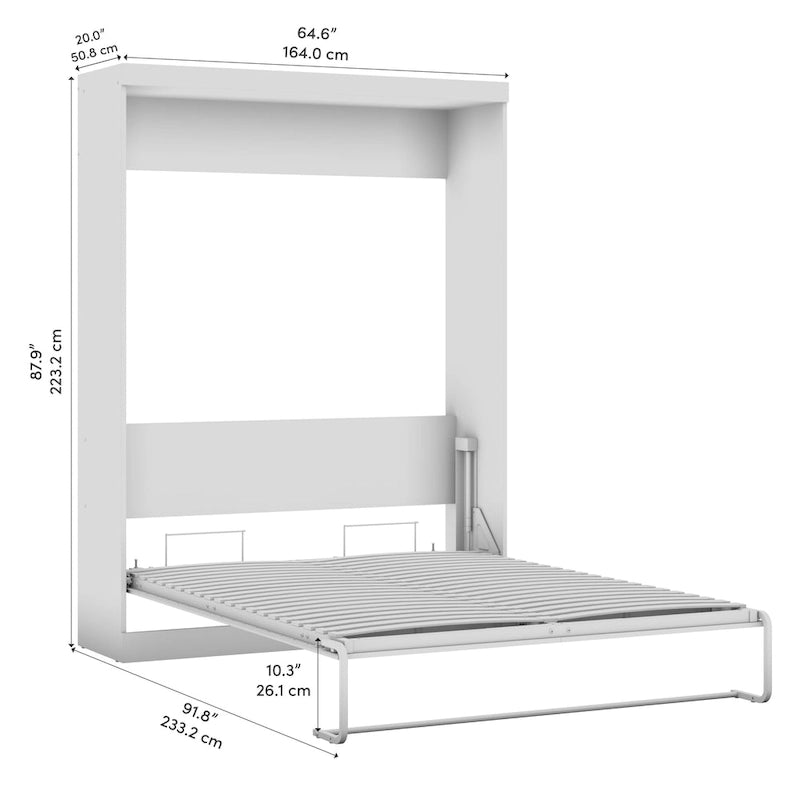 Letto a scomparsa Queen Murphy 65W con mobile, design pieghevole salvaspazio