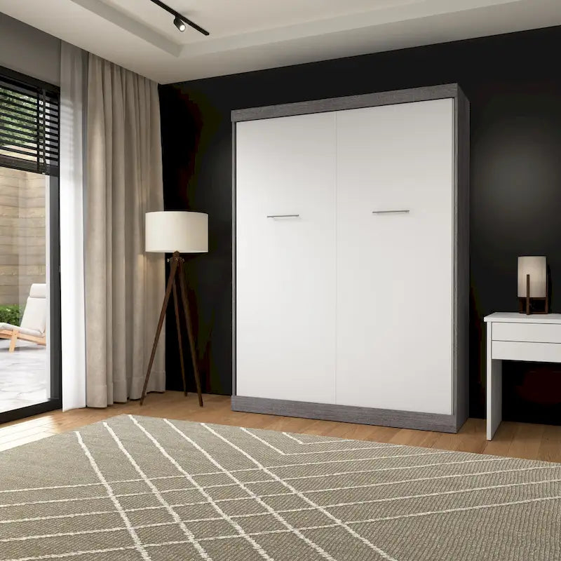 Letto a scomparsa Queen Murphy 65W con mobile, design pieghevole salvaspazio