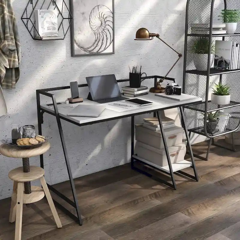 Scrivania Industriale in Acciaio da 49 Pollici con Porte USB per l'Ufficio Domestico