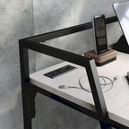 Scrivania Industriale in Acciaio da 49 Pollici con Porte USB per l'Ufficio Domestico