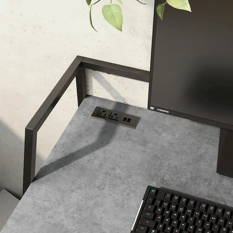 Scrivania Industriale in Acciaio da 49 Pollici con Porte USB per l'Ufficio Domestico