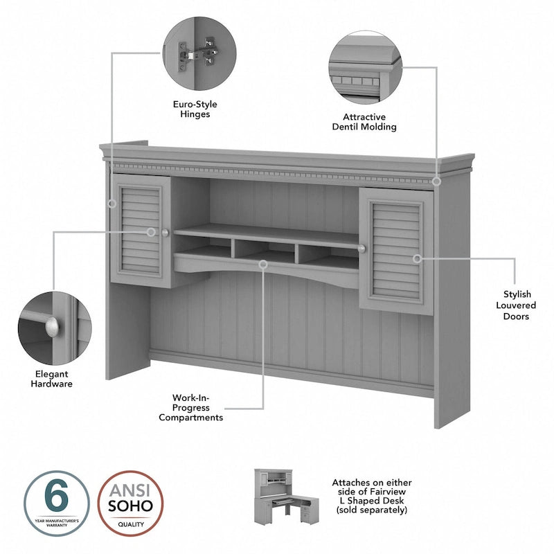 Scrivania a L per ufficio domestico con credenza e schedario