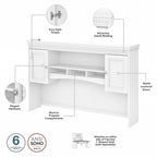 Scrivania a L per ufficio domestico con credenza e schedario