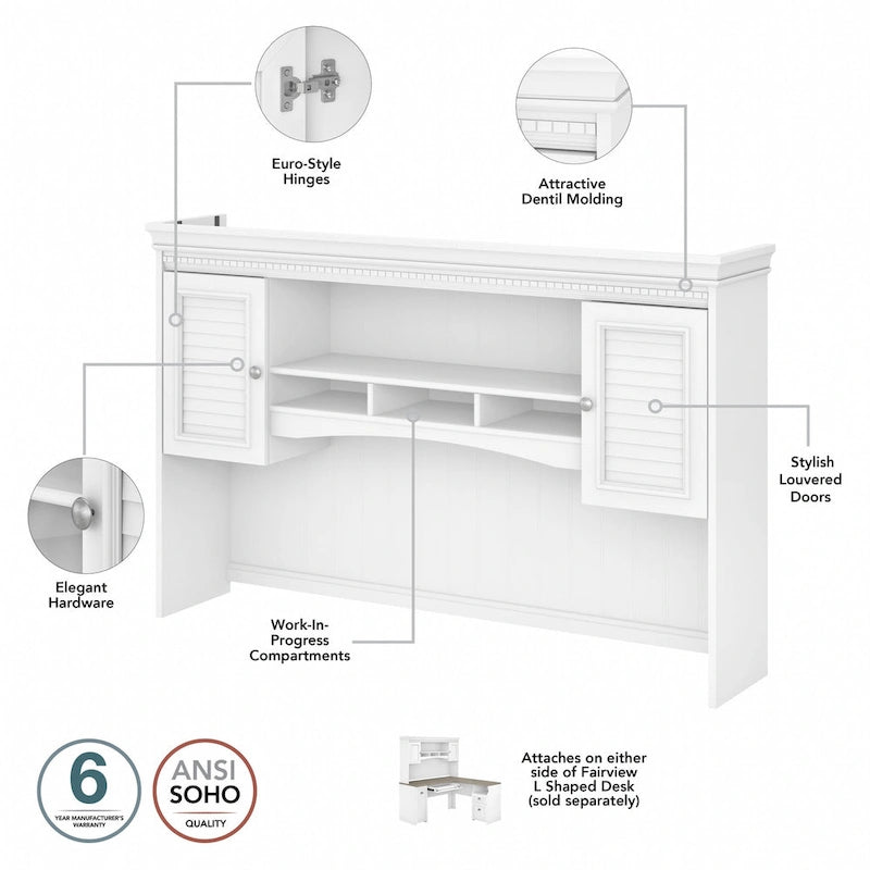 Scrivania a L per ufficio domestico con credenza e schedario