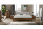 Modrest Falcor Modern Grey Fabric Walnut Bed