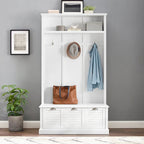 Panca appendiabiti da ingresso con ganci appendiabiti e contenitore, 42,5" L x 18" P x 74" H