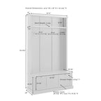 Panca appendiabiti da ingresso con ganci appendiabiti e contenitore, 42,5" L x 18" P x 74" H