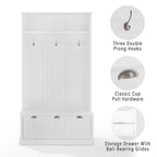 Panca appendiabiti da ingresso con ganci appendiabiti e contenitore, 42,5" L x 18" P x 74" H