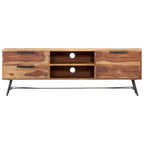 Mobile Porta TV 140x28x47 cm Legno Massello di Sheesham Finitura Naturale