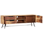 Mobile Porta TV 140x28x47 cm Legno Massello di Sheesham Finitura Naturale