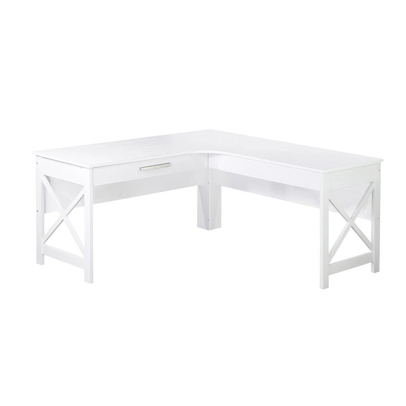 Scrivania a L in stile Modern Farmhouse con cassetto per Home Office