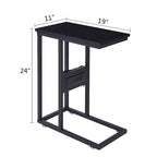 Tavolino Laterale a C con Porte USB e Prese di Corrente per Piccoli Spazi