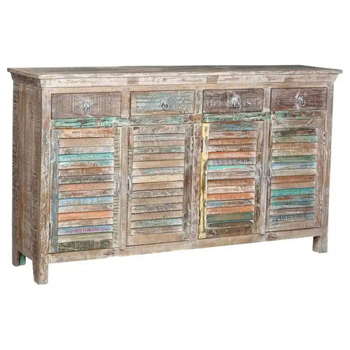 Lexington 4-Drawer 4-Door Shutter Sideboard, Vintage White
