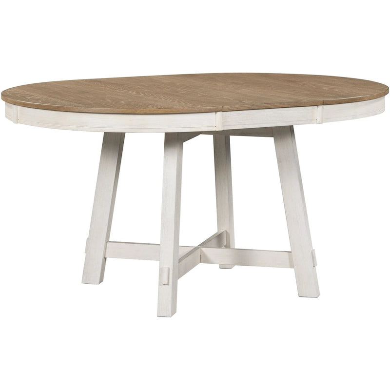Tavolo da pranzo allungabile rotondo da cascina con 16 inserti in legno per cucina