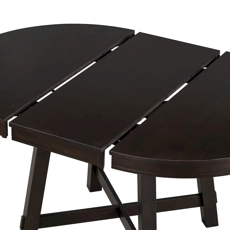 Tavolo da pranzo allungabile rotondo da cascina con 16 inserti in legno per cucina