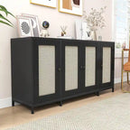 Credenza in legno a 4 ante larga 59 pollici con ripiani - 59 pollici