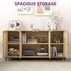 Credenza in legno a 4 ante larga 59 pollici con ripiani - 59 pollici