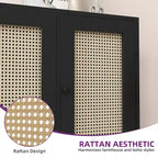 Credenza in legno a 4 ante larga 59 pollici con ripiani - 59 pollici