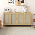Credenza in legno a 4 ante larga 59 pollici con ripiani - 59 pollici
