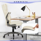 Sedia da ufficio direzionale ergonomica girevole con braccioli imbottiti ribaltabili, blocco reclinabile regolabile per studio e lavoro adulti