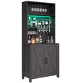 Mobile bar alto con luci LED, dispenser per liquori, portabottiglie e portabicchieri