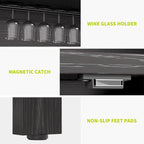 Mobile bar alto con luci LED, dispenser per liquori, portabottiglie e portabicchieri